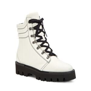 Aquatalia 'Alyssa' White Lace Up Boots Size 6.5